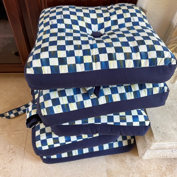 MacKenzie-Childs Royal Check Chair Cushion - Picture 5 of 6